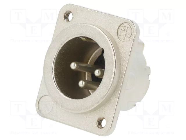 Connector: XLR; socket; male; PIN: 3; straight; soldering; silver NEUTRIK NTR-NC3MD-LX-M3