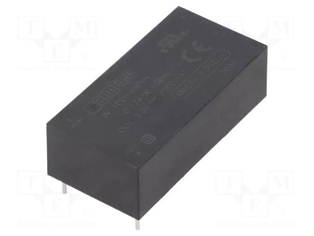 Converter: AC/DC; 3W; Uin: 90÷528VAC,100÷745VDC; Uout: 3.3VDC; 63% AIMTEC AME3-3.3SBJZ