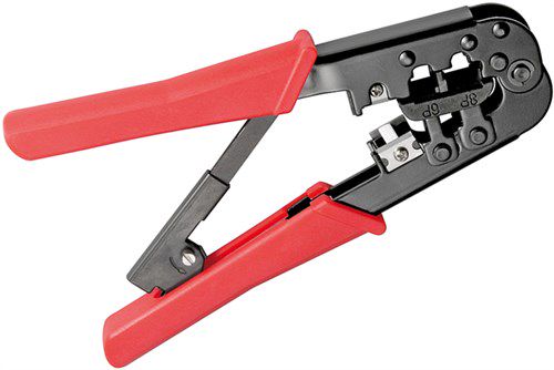 Crimping Tool for Modular Connectors, black-red - for connecting 6- and 8-pin Western plugs type RJ11, RJ12 and RJ45 77146