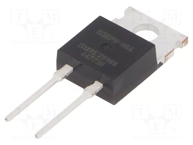 Diode: rectifying; THT; 600V; 10A; tube; Ifsm: 50A; TO220AC; 60W; 35ns IXYS DSEP8-06A