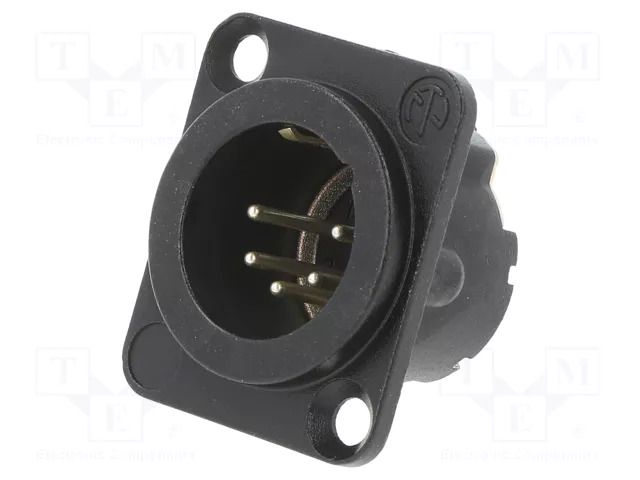 Connector: XLR; socket; male; PIN: 5; straight; soldering; silver NEUTRIK NTR-NC5MD-LX-BAG