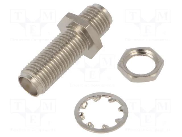 Coupler; SMA female,both sides; straight; 50Ω; PTFE; gold-plated AMPHENOL RF 901-9986-RFX