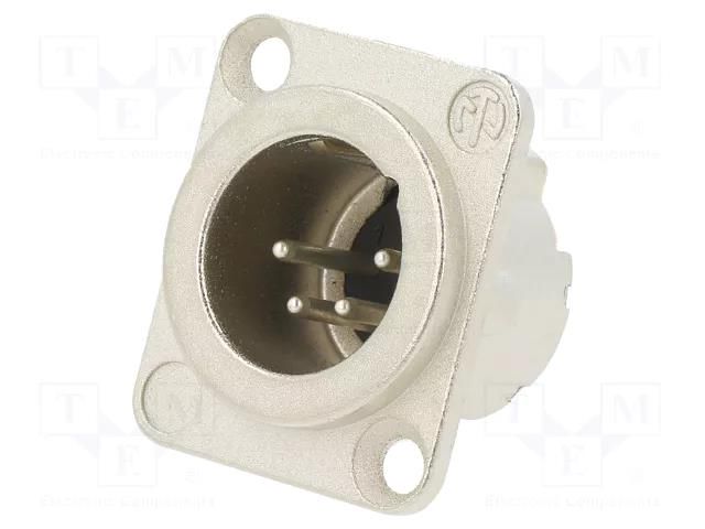 Connector: XLR; socket; male; PIN: 4; straight; soldering; silver NEUTRIK NTR-NC4MD-LX
