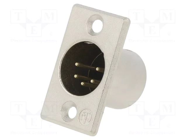 Connector: XLR; socket; male; PIN: 5; straight; soldering; silver NEUTRIK NTR-NC5MP