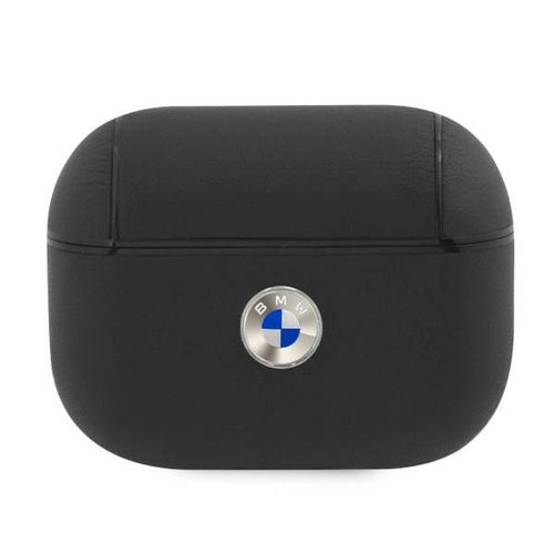 BMW BMAPSSLBK AirPods Pro cover czarny/black Geniune Leather Silver Logo, BMW 3666339009410 3666339009410