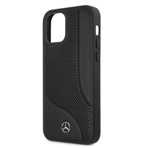 Mercedes Leather Perforated Area Case for iPhone 12 Pro Max - Black, Mercedes 3666339013196 3666339013196