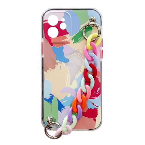 Color Chain Case gel flexible elastic case cover with a chain pendant for iPhone 8 Plus / iPhone 7 Plus multicolour, Hurtel 5907769326264 5907769326264