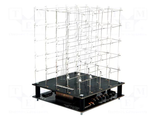 3D LED cube; 9VDC; visual effects; No.of diodes: 125; blue; WHADDA VELLEMAN VEL-WSL8018B