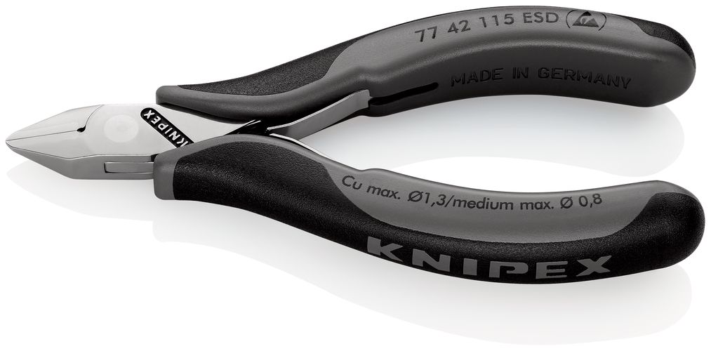 KNIPEX 77 42 115 ESD Electronics Diagonal Cutters ESD with box joint with multi-component handles 115 mm 77 42 115 ESD 4003773031901