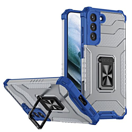Crystal Ring Case Kickstand Tough Rugged Cover for Samsung Galaxy S21+ 5G (S21 Plus 5G) blue, Hurtel 5907769333163 5907769333163