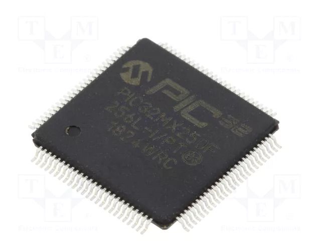 IC: PIC microcontroller; 256kB; 2.3÷3.6VDC; SMD; TQFP100; PIC32 MICROCHIP TECHNOLOGY 32MX250F256L-I/PT