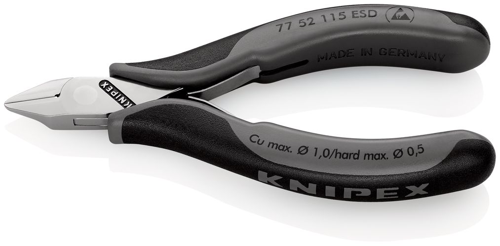 KNIPEX 77 52 115 ESD Electronics Diagonal Cutters ESD with box joint with multi-component handles 115 mm 77 52 115 ESD 4003773025139