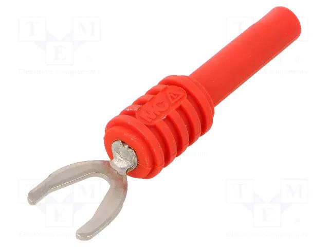 Connector: fork terminals; plug; 20A; red; Overall len: 56mm STÄUBLI XKS-A-22