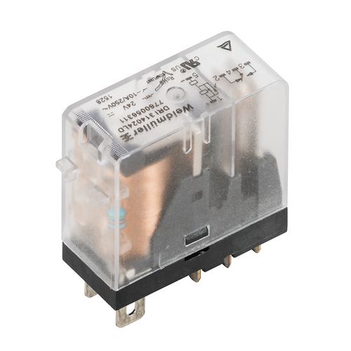 DRI 314048L, Relay, 48 V DC, 1CO, AgSnO, 10 A, LED, Flat blade connections (4.7 mm x 0.5 mm), LED, Weidmuller 7760056305 6944169740107