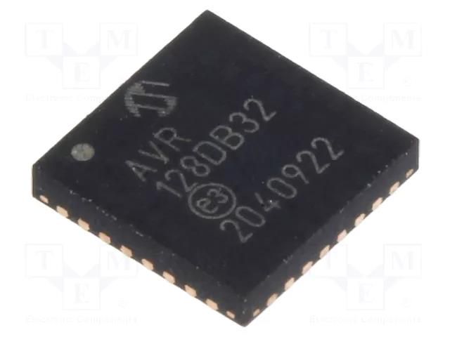 IC: AVR microcontroller; VQFN32; 1.8÷5.5VDC; Cmp: 3; AVR128; AVR-DA MICROCHIP TECHNOLOGY AVR128DB32-I/RXB
