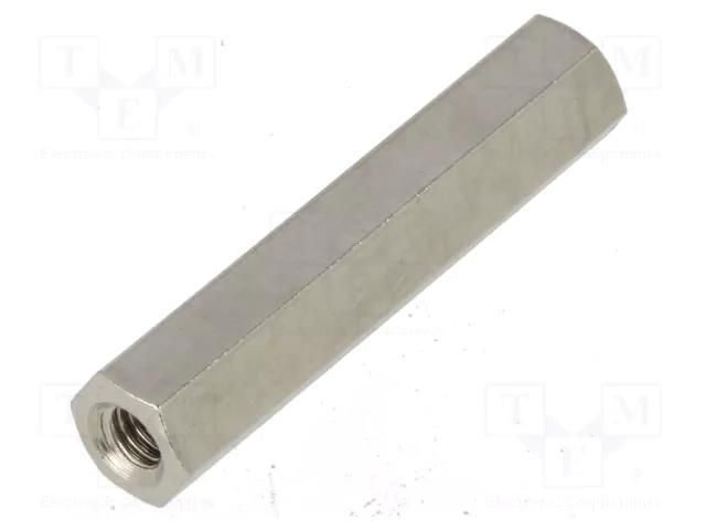 Screwed spacer sleeve; 35mm; Int.thread: M4; hexagonal; brass DREMEC TFF-M4X35/DR116