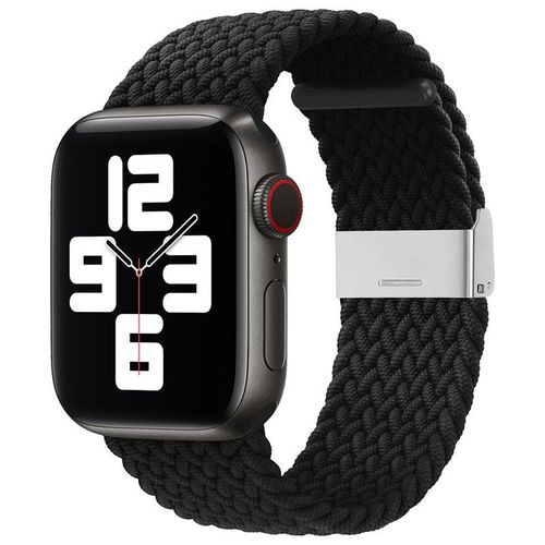 Braided Fabric Strap Bracelet Strap Fabric Band for Apple Watch 38 / 40 / 41 mm - Black, Hurtel 5907769336638 5907769336638