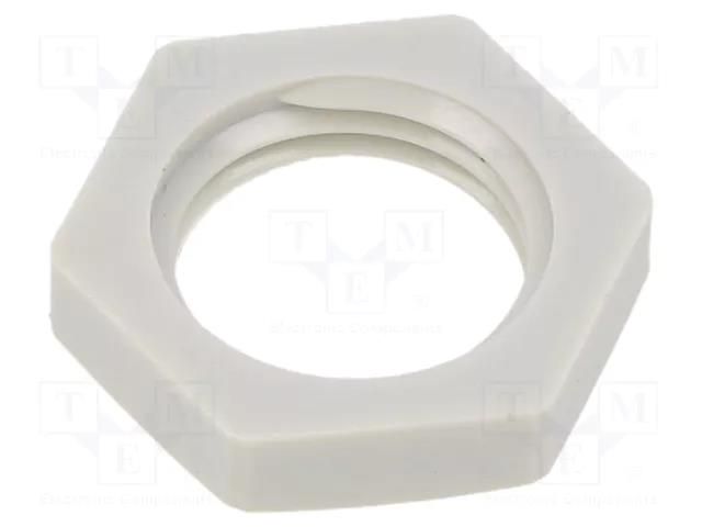 Nut; Thread: metric; polyamide; PMAFIX MN; grey; Pitch: 1.5; 22mm PMA I-GMN-M16
