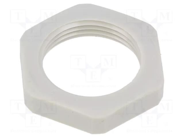 Nut; Thread: PG; polyamide; PMAFIX MN; grey; 30mm; Thread: PG16 PMA I-GMN-16