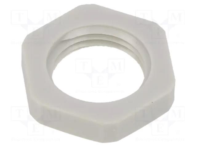 Nut; Thread: PG; polyamide; PMAFIX MN; grey; 22mm; Thread: PG9 PMA I-GMN-09