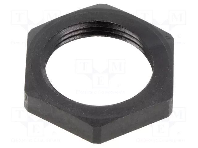 Nut; Thread: metric; polyamide; PMAFIX MN; black; Pitch: 1.5; 32mm PMA I-BMN-M25