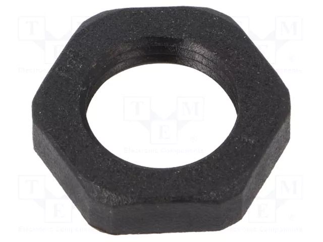 Nut; Thread: PG; polyamide; PMAFIX MN; black; 22mm; Thread: PG9 PMA I-BMN-09