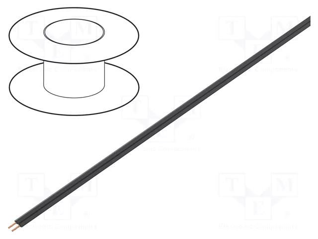 Wire; LiYz; 2x0.14mm2; 250V; Package: 100m; Cu; stranded; black DONAU ELEKTRONIK D-218-11-100