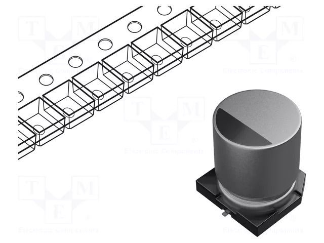 Capacitor: hybrid; 100uF; 35VDC; SMD; ESR: 27mΩ; ZC; ±20%; Ø8x10.2mm PANASONIC EEHZC1V101P