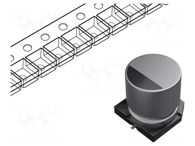 Capacitor: electrolytic; low ESR; SMD; 100uF; 6.3VDC; Ø6.3x5.8mm PANASONIC EEEFC0J101AP