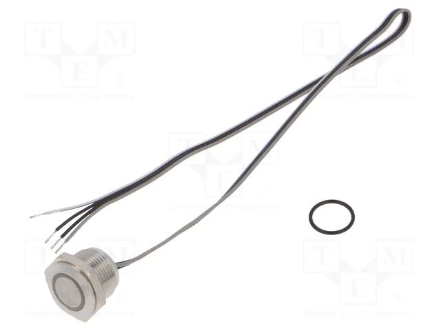 Switch: vandal resistant; Pos: 2; SPST-NO; 50mA/24VDC; IP65; green ONPOW MTA16F-10EYG12VS