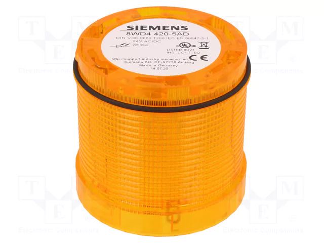 Module: light signaller; yellow; LED; 24VDC; 24VAC; IP65; 8WD44 SIEMENS 8WD4420-5AD