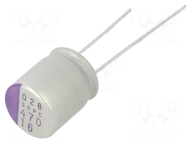 Capacitor: polymer; 470uF; 16VDC; SEPC; THT; ±20%; -55÷105°C; OS-CON PANASONIC 16SEPC470M