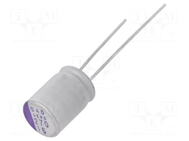 Capacitor: polymer; 270uF; 16VDC; SEPC; THT; ±20%; -55÷105°C; OS-CON PANASONIC 16SEPC270M