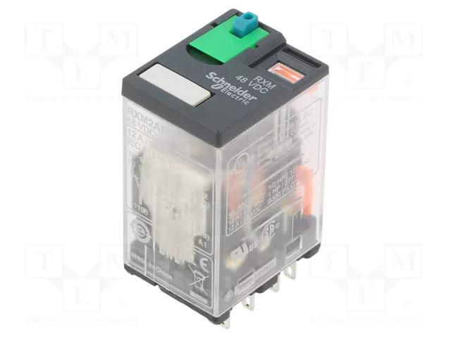 Relay: electromagnetic; DPDT; Ucoil: 48VDC; Icontacts max: 5A SCHNEIDER ELECTRIC RXM2AB1ED