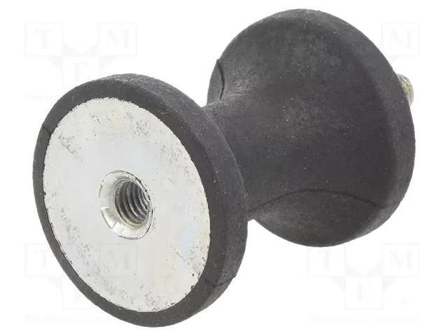 Vibration damper; M8; Ø: 40mm; rubber; L: 48mm; Thread len: 23mm ELESA+GANTER DVC2-433971