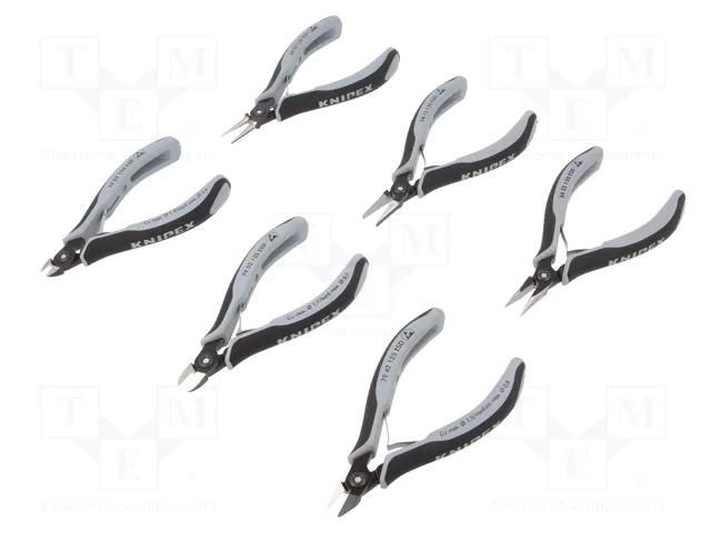 Kit: pliers; cutting,round,precision,half-rounded nose; ESD; bag KNIPEX KNP.002016PESD