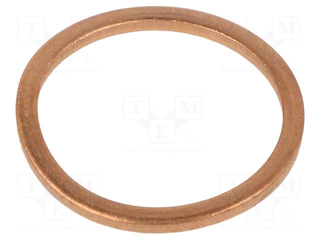 Gasket; copper; Thk: 2mm; Øint: 24mm; Øout: 29mm; DIN 7603 ELESA+GANTER DIN7603-CU-24-29-A