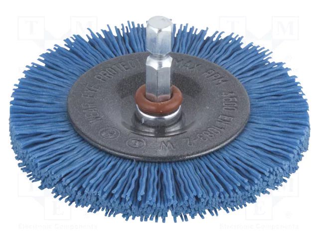Wheel brush; 75mm; hexagonal; 1/4"; wire; Plating: polyamide WOLFCRAFT WF2726000
