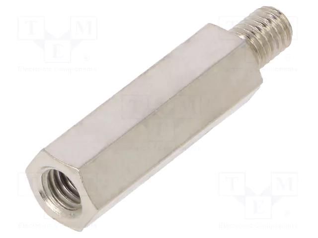 Screwed spacer sleeve; 25mm; Int.thread: M5; Ext.thread: M5; brass DREMEC TFM-M5X25/DR218