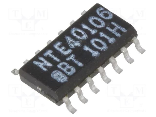 IC: digital; NOT; Ch: 6; CMOS; SMD; SO14; 3÷18VDC; -55÷125°C NTE Electronics NTE40106BT