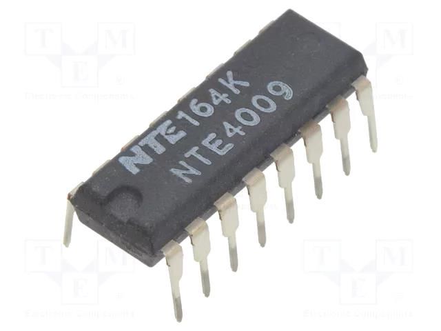 IC: digital; buffer,inverting,translator; Ch: 6; CMOS; THT; DIP16 NTE Electronics NTE4009