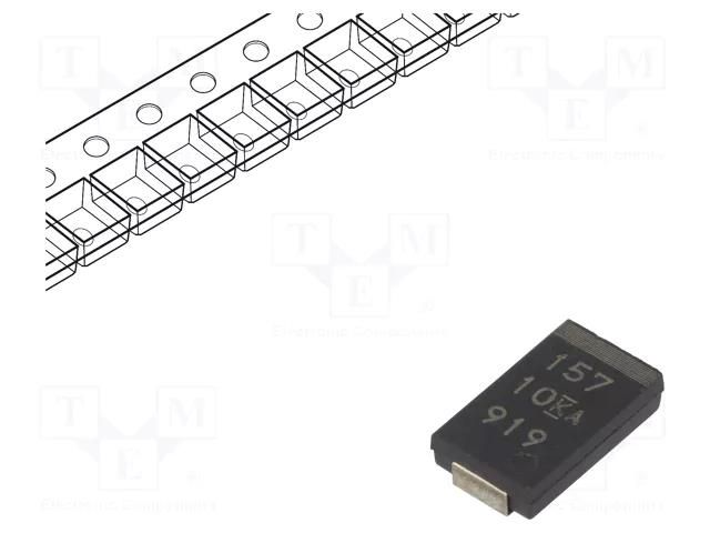 Capacitor: tantalum-polymer; low ESR; 150uF; 10VDC; V; 2917; SMD KEMET T598V157M010ATE025