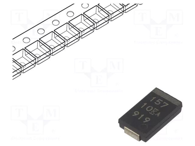 Capacitor: tantalum-polymer; low ESR; 150uF; 10VDC; V; 2917; SMD KEMET T598V157M010ATE025