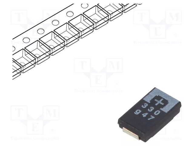 Capacitor: tantalum-polymer; low ESR; 330uF; 4VDC; 2800mA; SMD PANASONIC 4TPE330MI