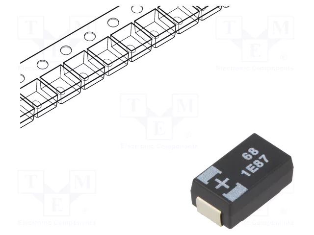 Capacitor: tantalum-polymer; 68uF; 25VDC; 1400mA; SMD; POSCAP TQC PANASONIC 25TQC68MYF