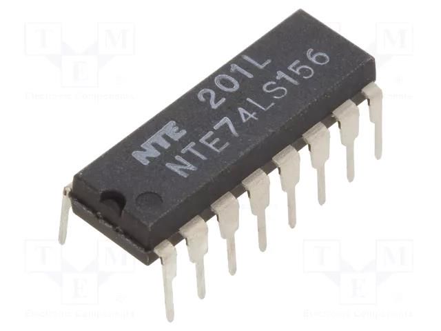 IC: digital; decoder,demultiplexer; Ch: 2; DIP16; TTL NTE Electronics NTE74LS156