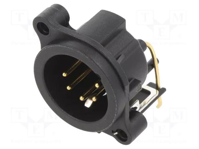 Connector: XLR; socket; male; PIN: 5; angled 90°; THT; black; 3A NEUTRIK NTR-NC5MAH