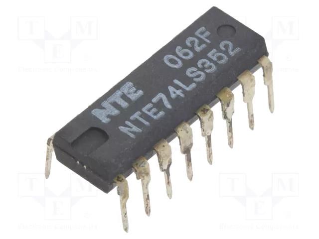 IC: digital; 4 to 1 line,multiplexer,data selector; Ch: 2; DIP16 NTE Electronics NTE74LS352