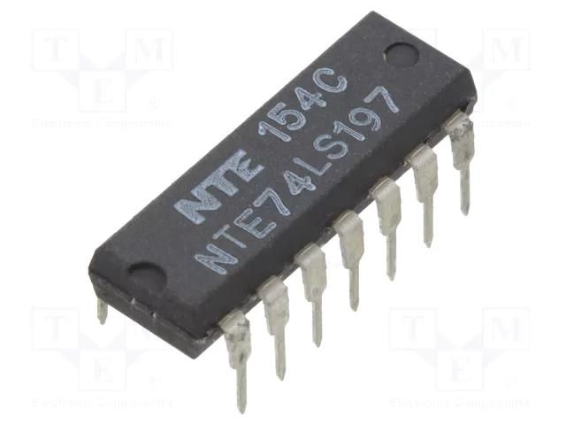 IC: digital; decade counter,latch; TTL; THT; DIP14 NTE Electronics NTE74LS197