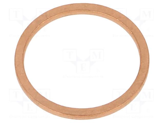 Gasket; copper; Thk: 2mm; Øint: 26mm; Øout: 31mm; DIN 7603 ELESA+GANTER DIN7603-CU-26-31-A